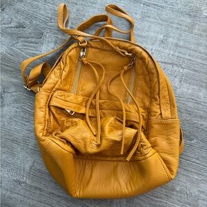 Mustard Leather Backpack